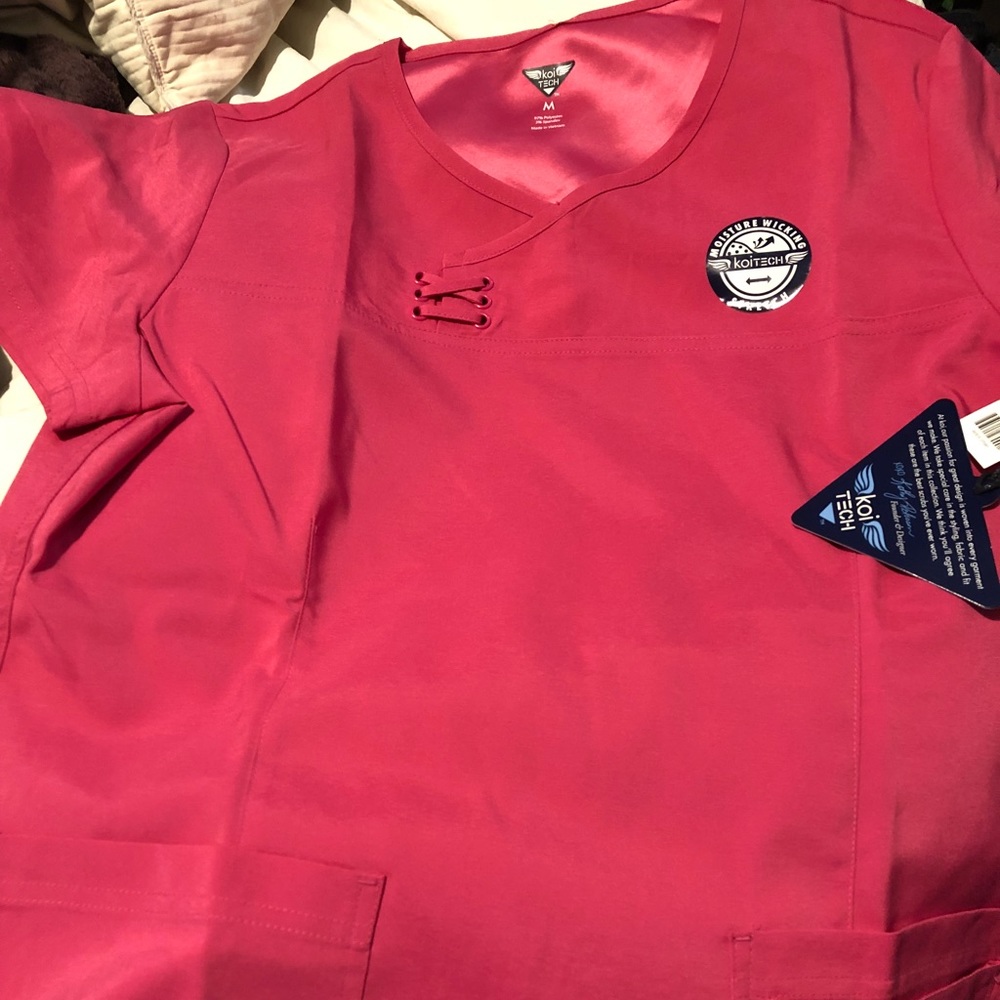 Koi scrub tops the black & pink NWT, the gray NWOT